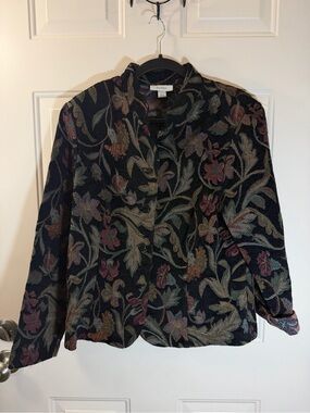 Dressbarn Floral Tapestry Blazer Women’s Large Multicolor Jacket
